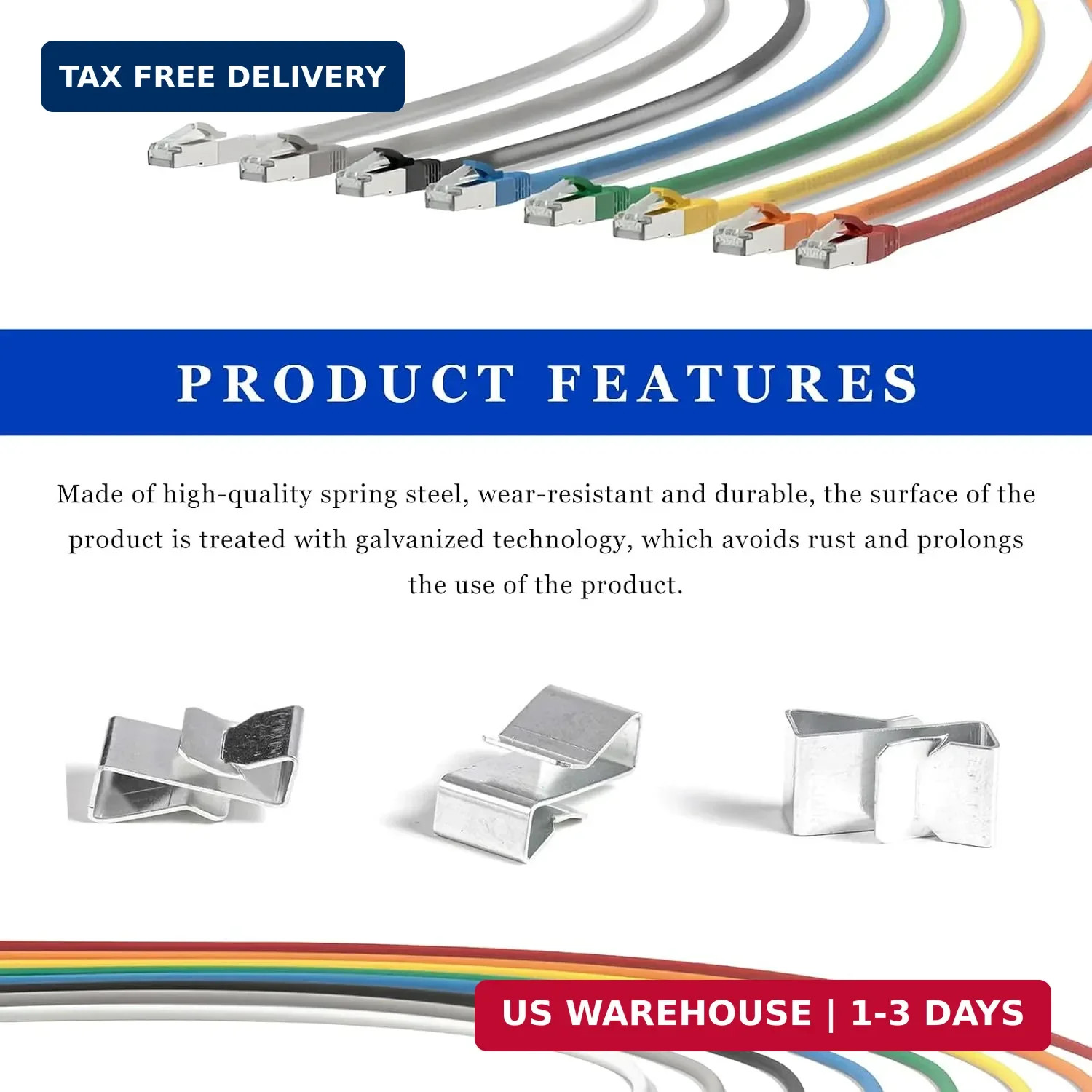 10 PCS Trailer Frame Wire Clips, 0.72"/18mm Cable Clips for Solar Panel Wiring &