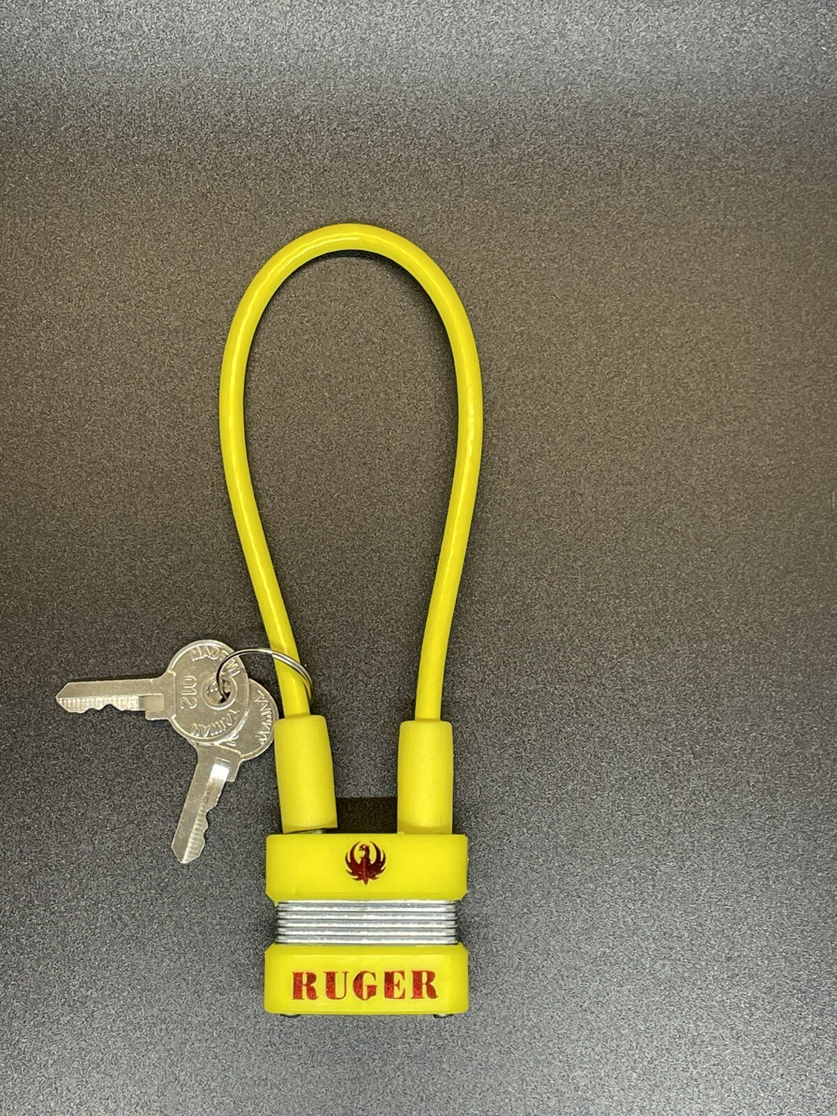 Ruger Factory Issue "Shot Lock" Yellow Cable Gun Lock w/2 Keys Safety Shot Lock