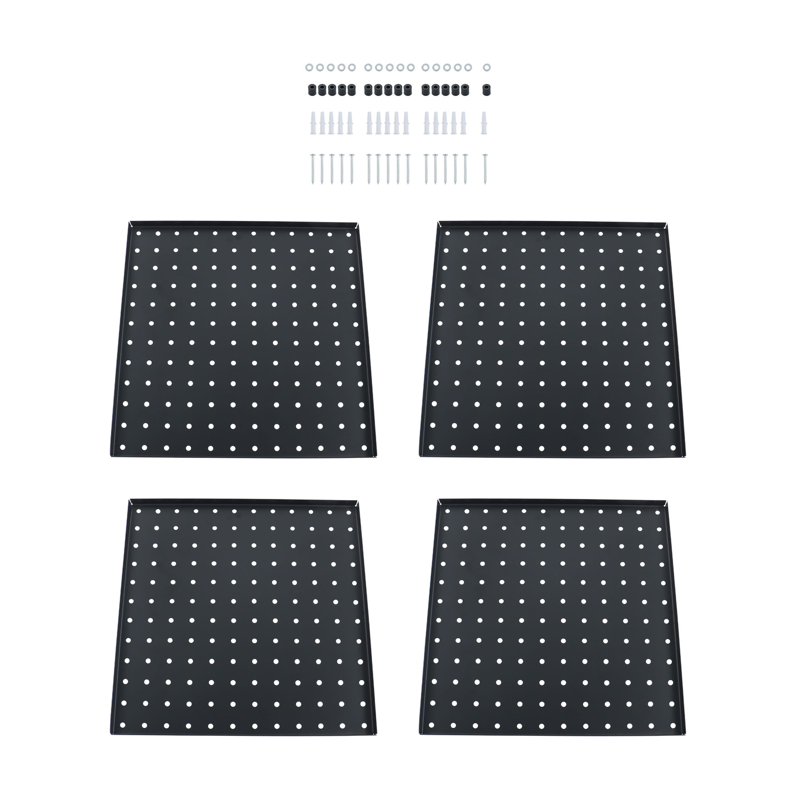 LABLT Metal Pegboard Panels 4Pcs 12"×12" Wall Organizer for Garage Tool Storage