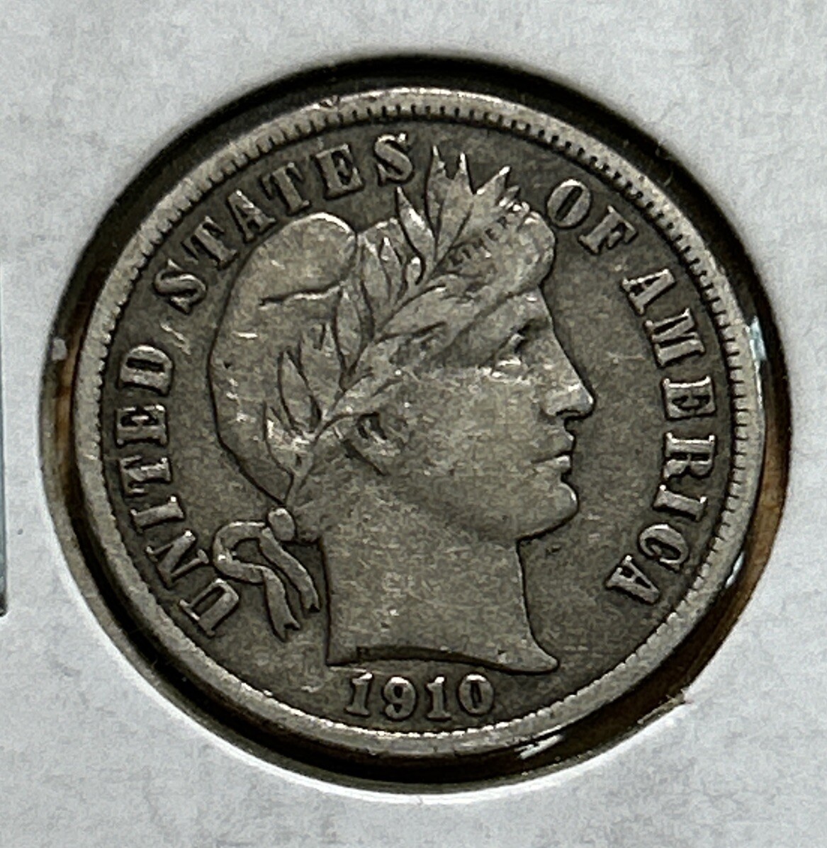 1910 Barber Dime Silver Ch.VF