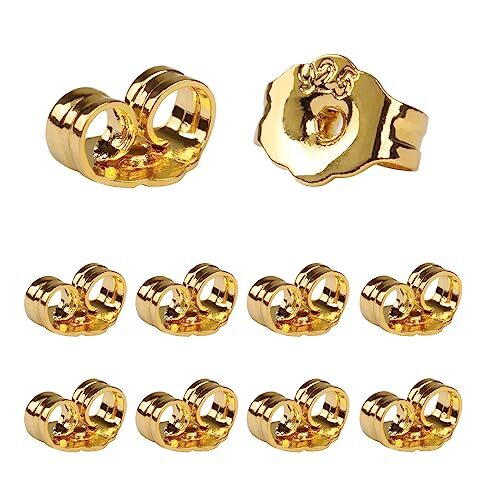 5 pares de pendientes de oro de 14 quilates con cierre de oreja