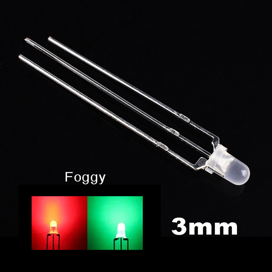 3mm LED Bi Colour Red & Green Diffused Common Anode 3 Pin LED Emitting Diode