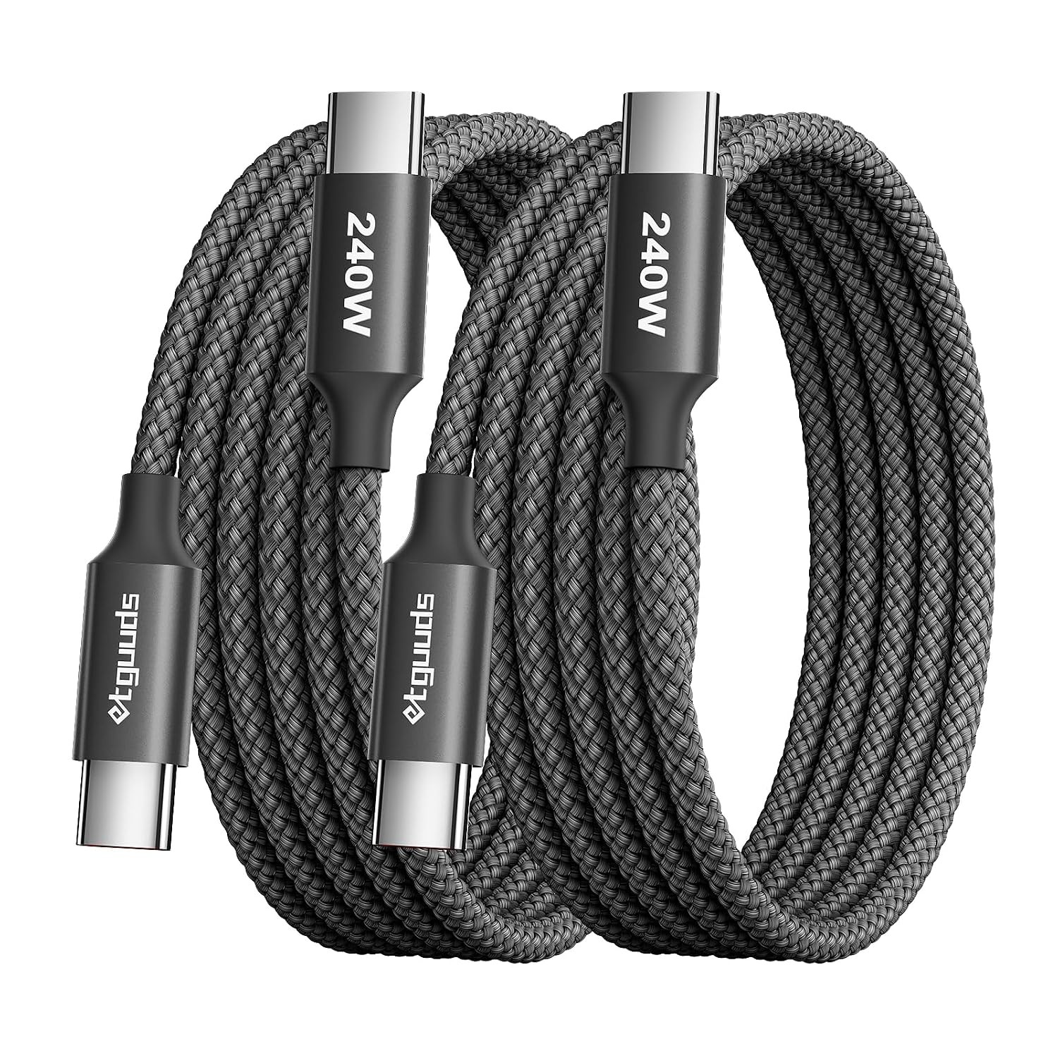 240W USB C to USB C Cable 10ft, 2-Pack C to C Cable Fast Charging, Type C