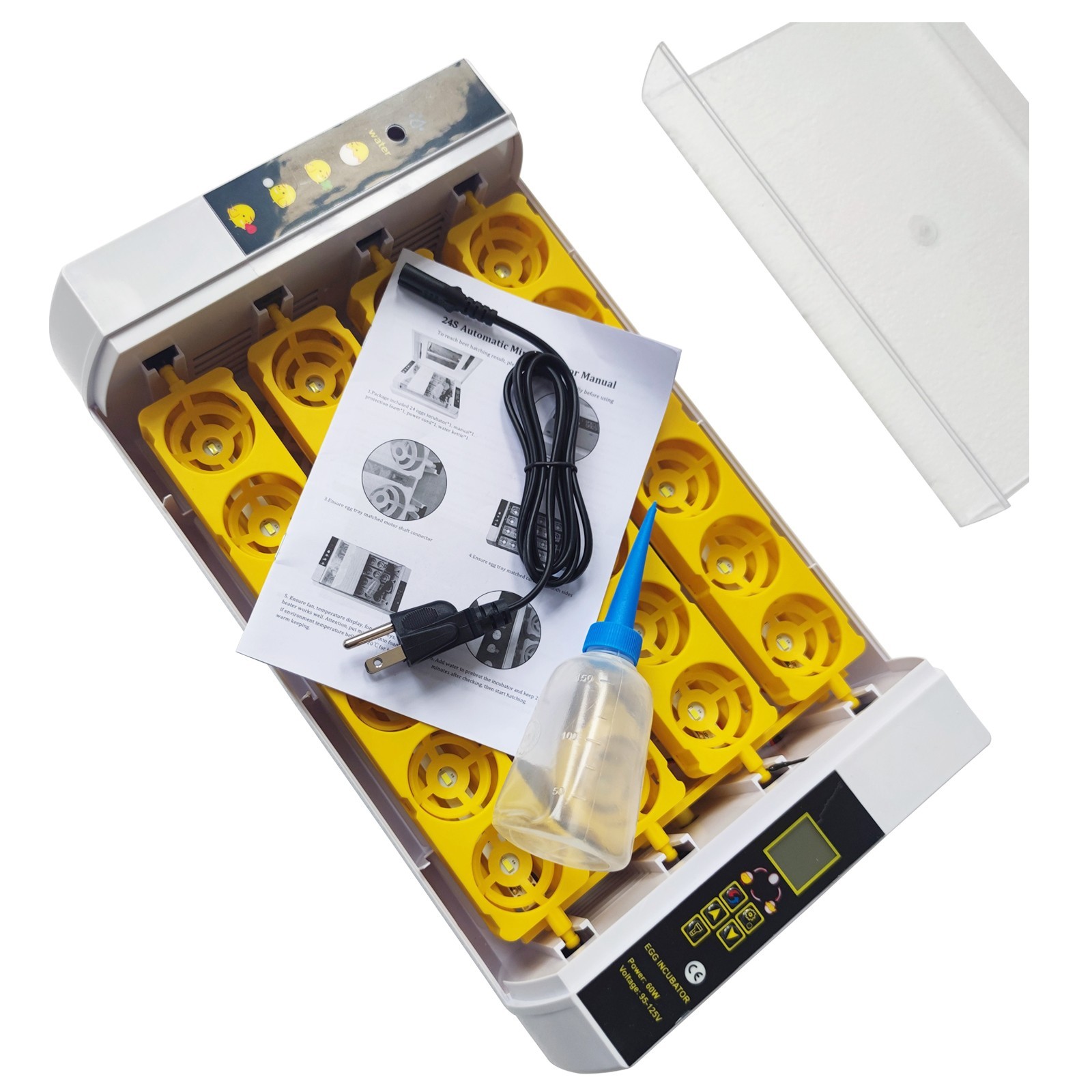 110V 24 Eggs Automatic Egg Incubator with Automatic Egg Turning