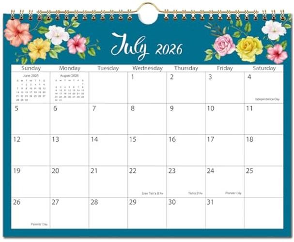 2026 Calendar - 2026-2027 Wall Calendar Runs from July 2026 to Floral-B