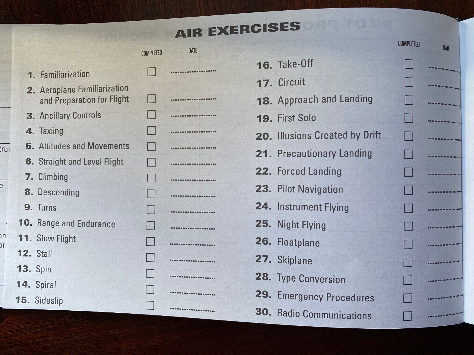 Aviation Pilot Log Book - Hardcover - New!