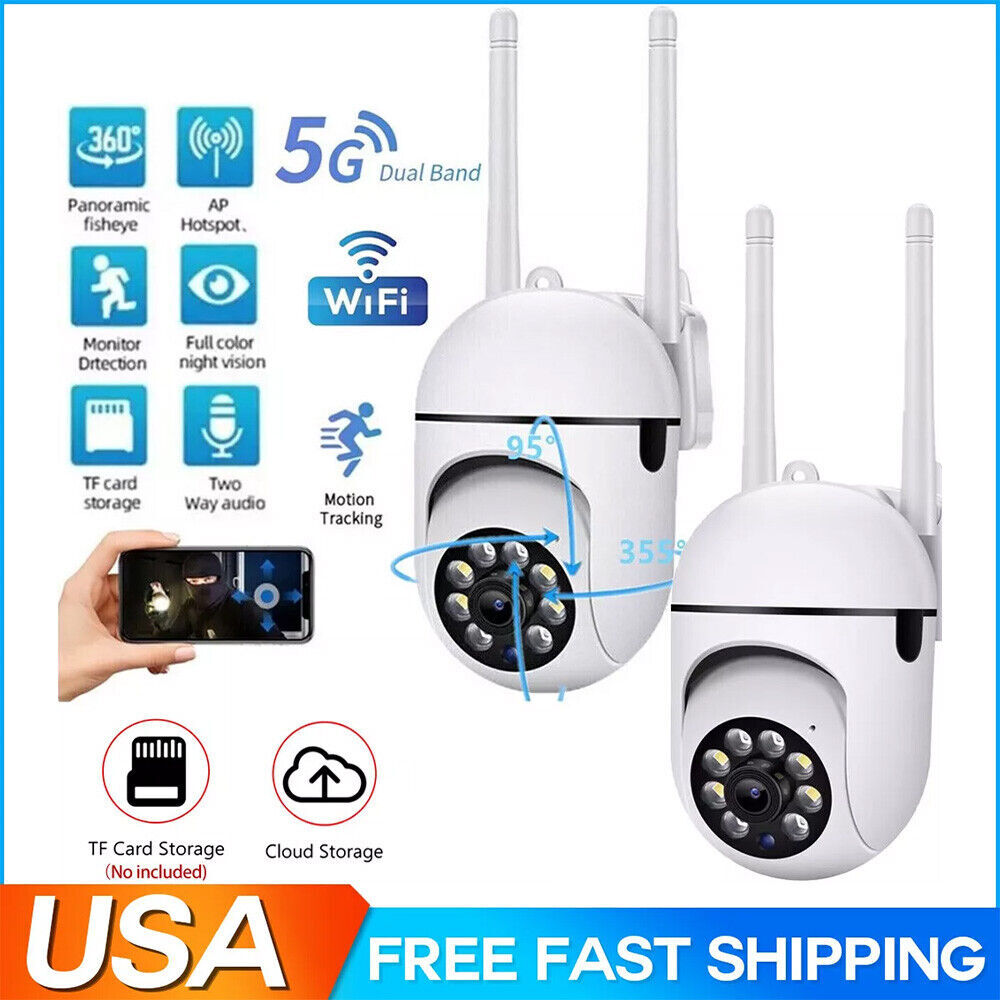 2-Pack Wireless 5G WiFi Security Camera System Smart Outdoor Night Vision 1080P