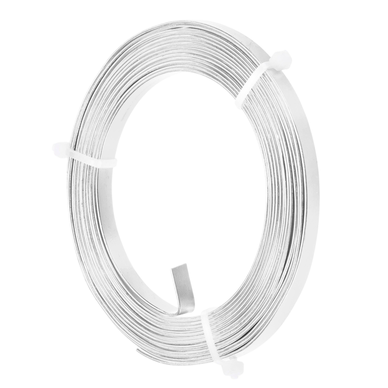 1-Pack 5mm Wide x 9.8ft/3m Bendable Flat Aluminum Wire [Silver Tone]