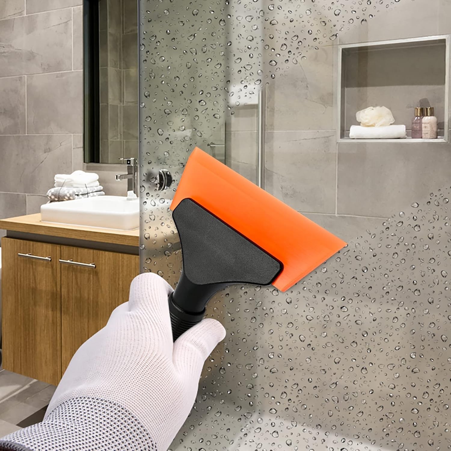 Small Squeegee 5 Inch Rubber Window Tint Windshield Scraper For Car Glass Orange