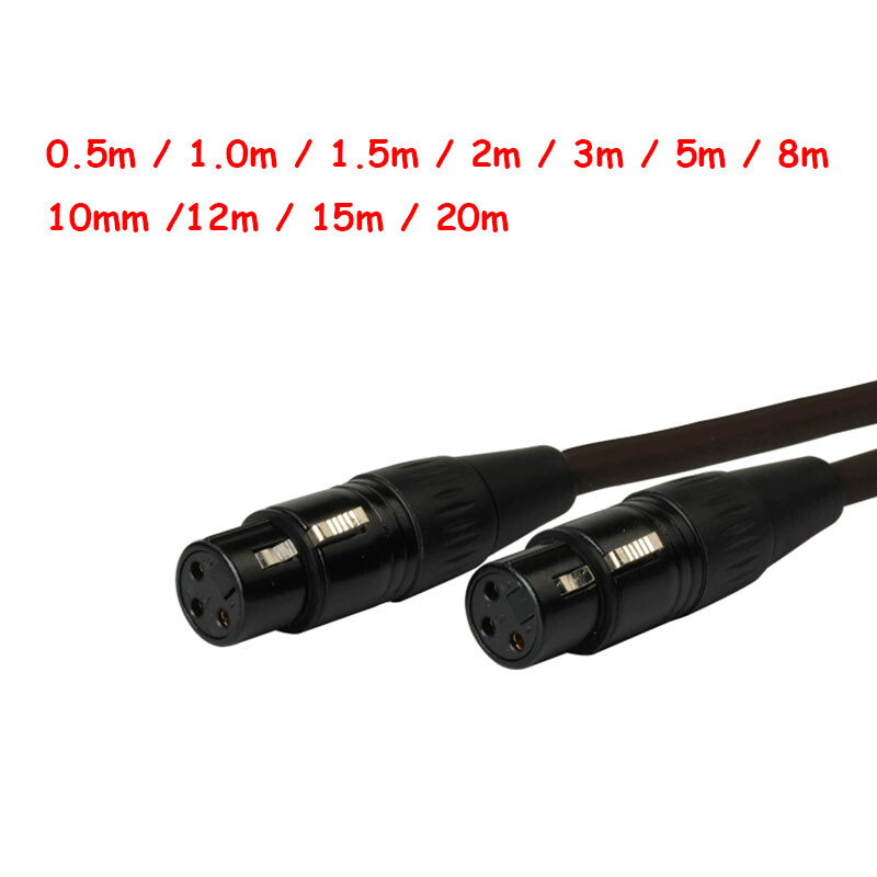 0.5/1/1.5/2/3/5-20M XLR Female to Female Gender Changer Adaptor Audio Lead Cable