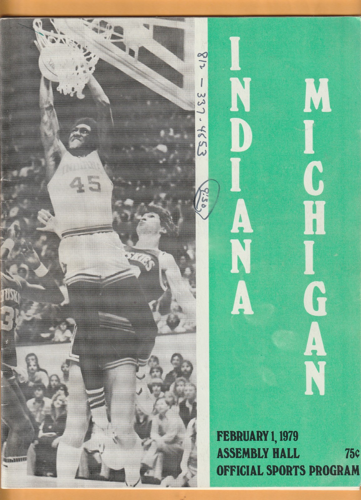 1979 Indiana Hoosiers Michigan Wolverines Program Ray Tolbert Randy Wittman