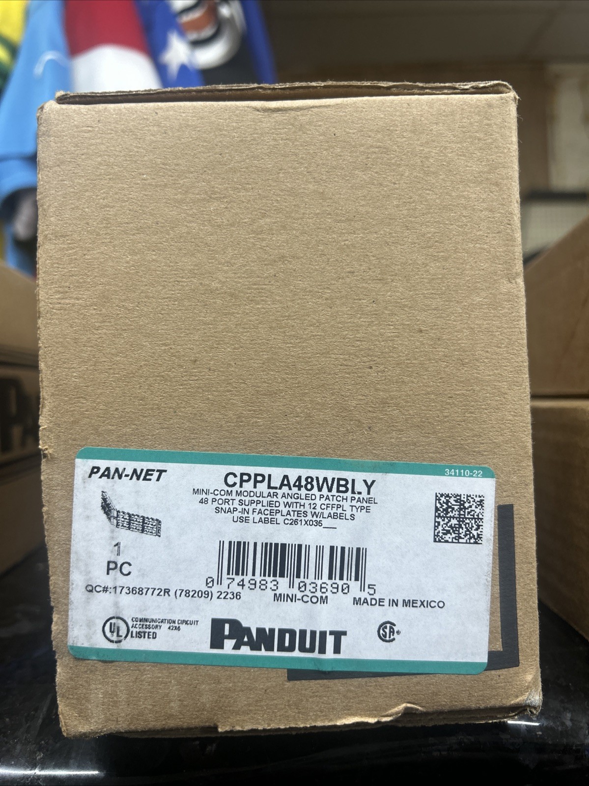 Panduit CPPLA48WBLY Mini-Com Patch Panel - 48 Port