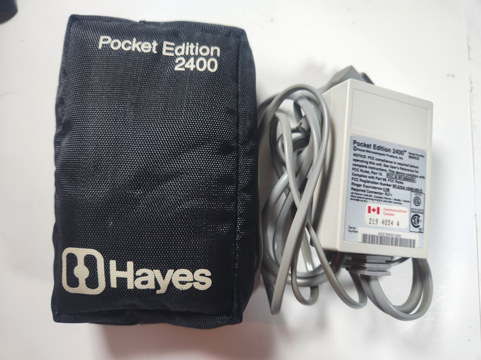 Hayes Pocket Edition 2400 6600US Microcomputer Products Vintage Modem Untested
