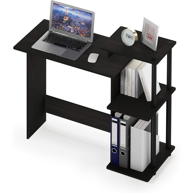 Compact Computer Desk W/ CPU Storage Elevated Shelf Easy Assembly Sturdy Design