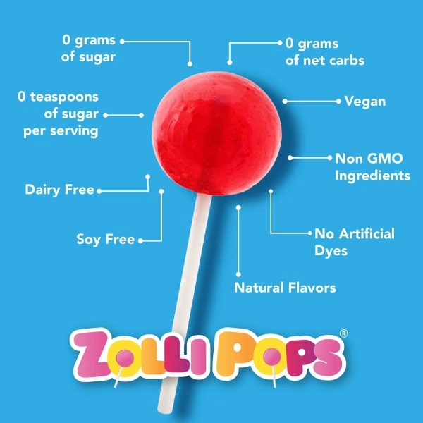 Pops Tropical Sugar Free Lollipops Candy - 16ct