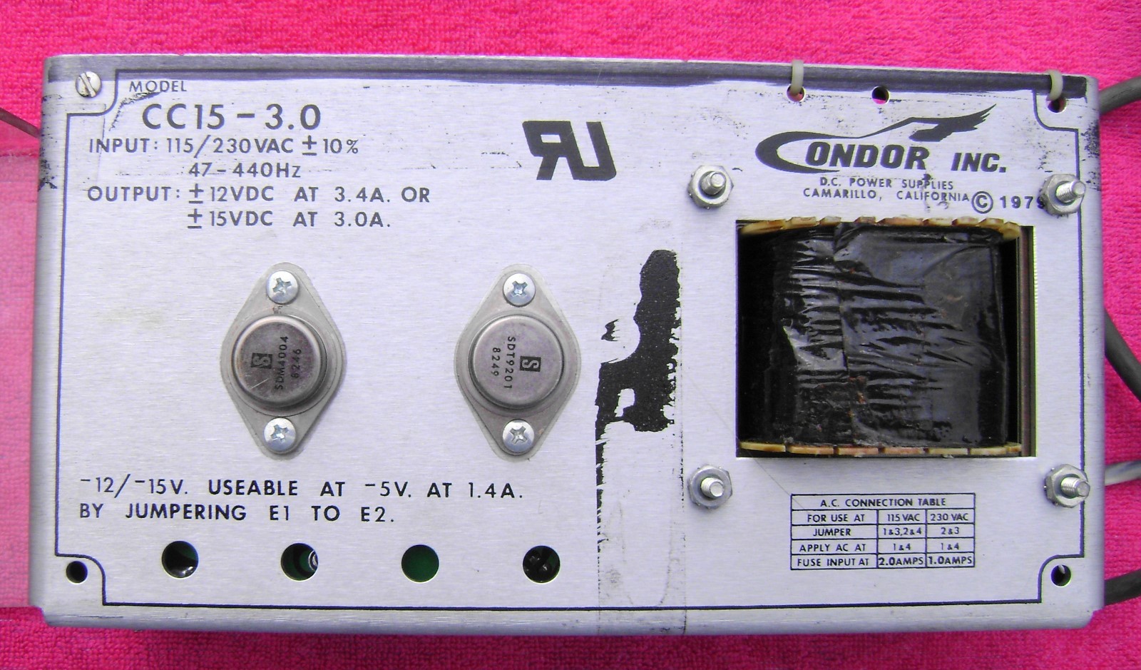 CONDOR POWER SUPPLY CC15-3.0