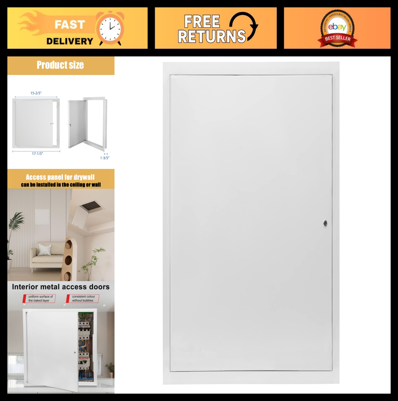 Thick 1mm 16x16 Drywall Access Panel - Durable Attic & Ceiling Door, Screwdriver