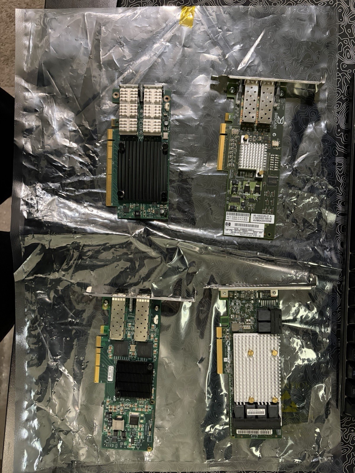 Mixed lot of HBA and network cards, Mellanox 56GbE/10GB, HP 8GB HBA