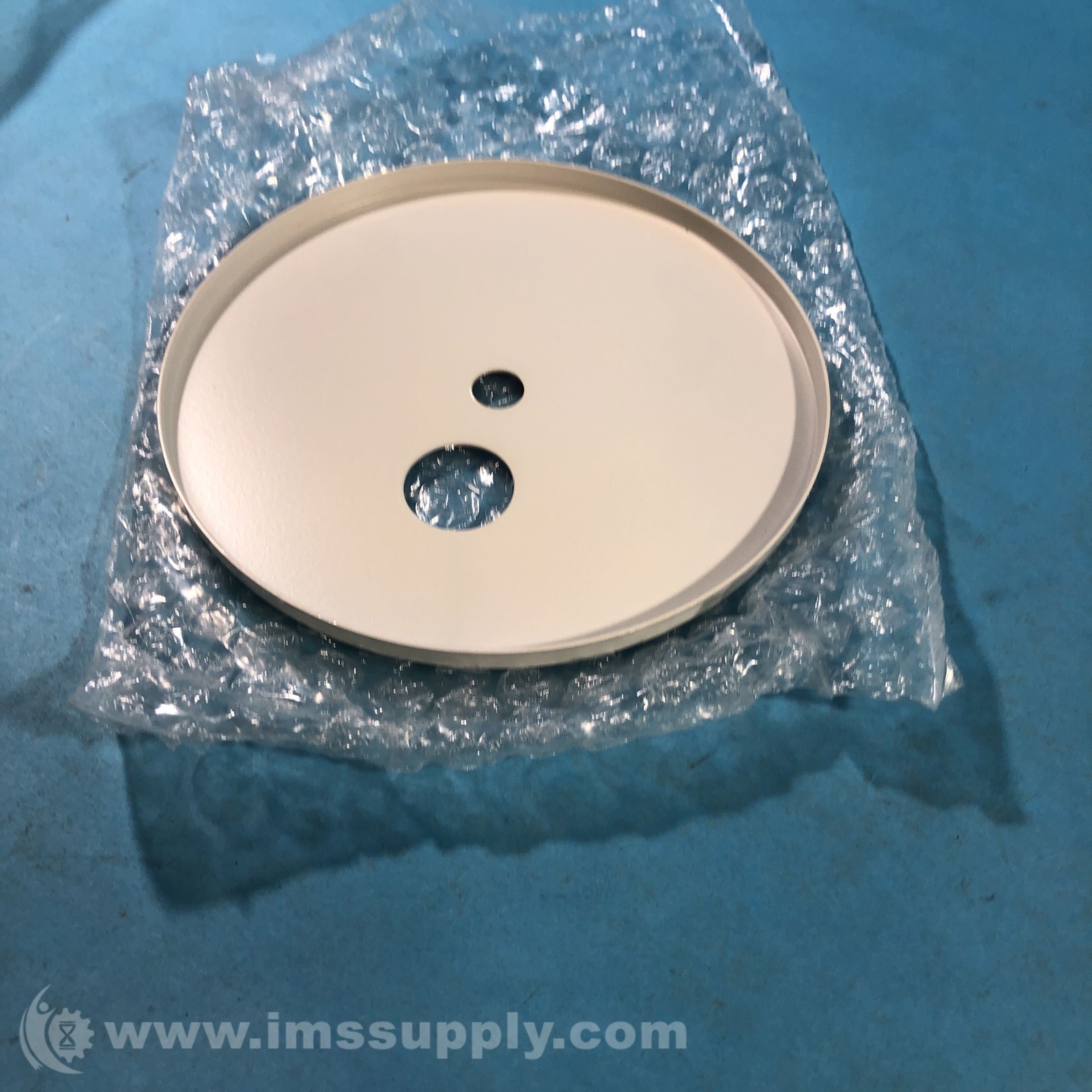 White Round Cover Plate, 5'' LG, 2-Holes FNIP
