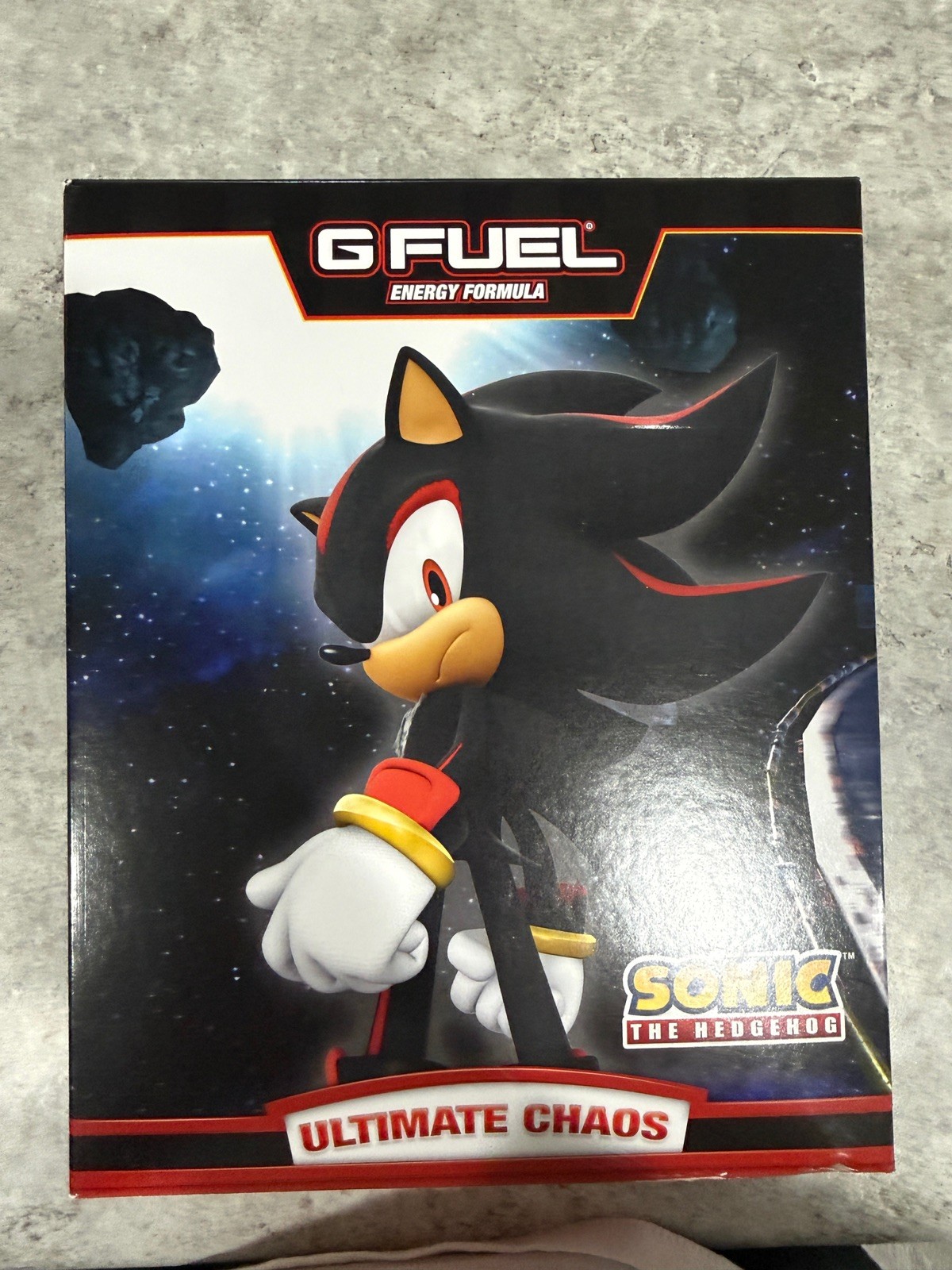 G Fuel Sonic the Hedgehog Shadow Ultimate Chaos Collector's Box Tub Shaker Cup