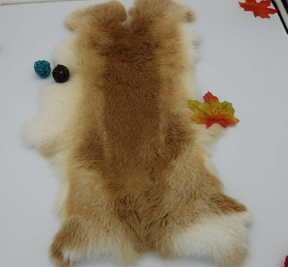 6x Real Natural Tanned Rabbit Fur Skin Pelt Hide Genuine SKIN FUR 10"-16'' CRAFT