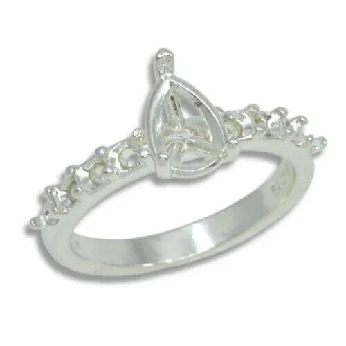 Pear Basket Head Accented Pre-notched Ring Mounting