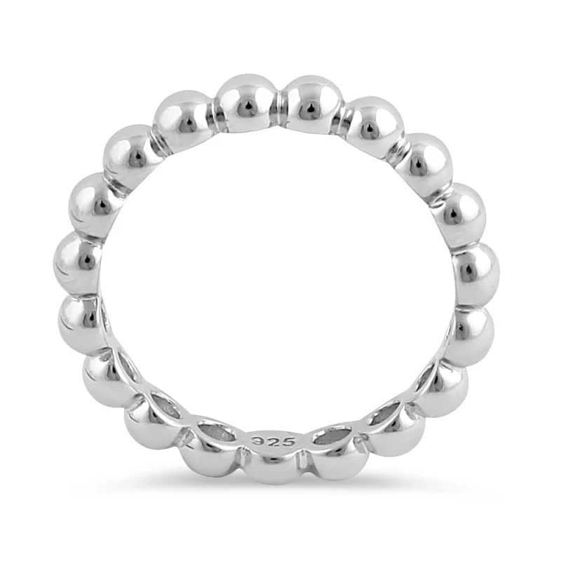 925 Sterling Silver Thick Stackable Bead Ring