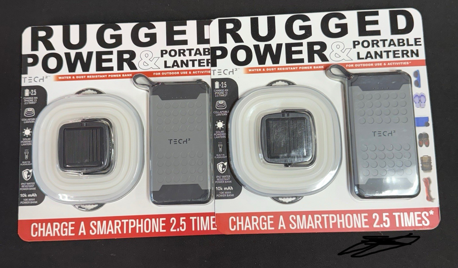 Tech SquaredOutdoor power and Portable Lantern Water & Dust Resistant (set of 2)