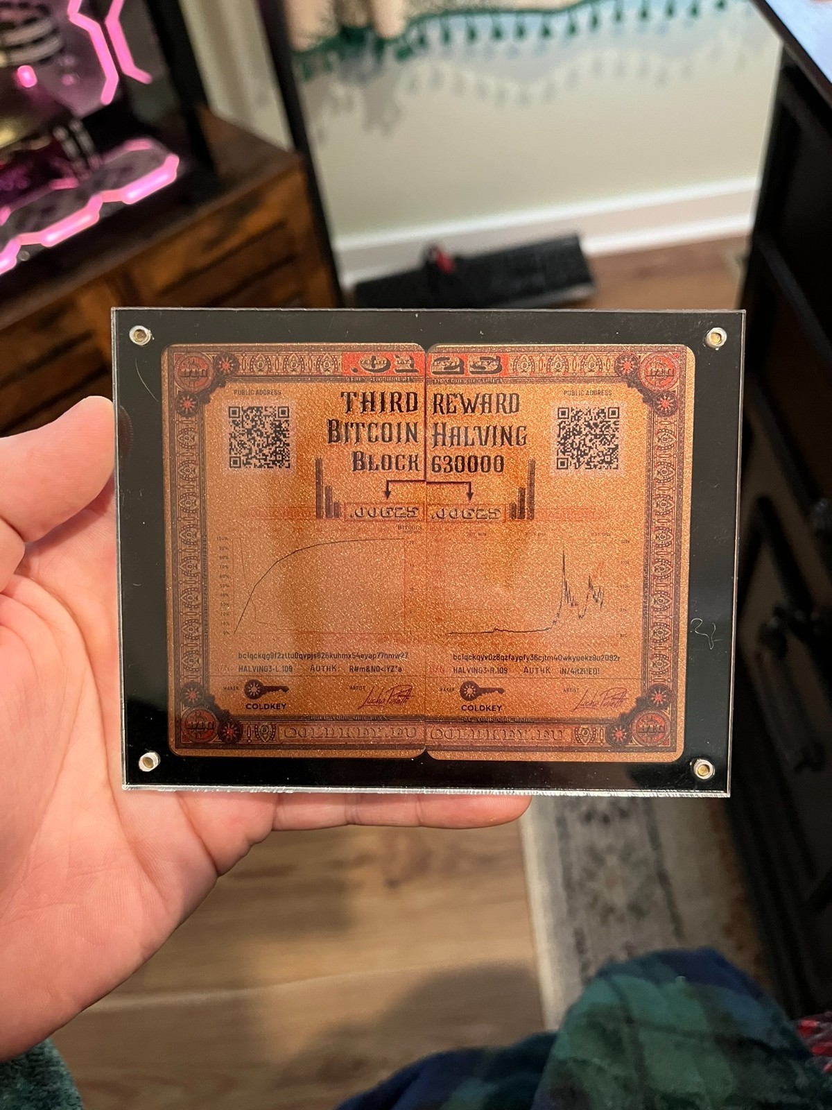 2020 ColdKey "Third Bitcoin Block" Halving Physical Wallet Trio