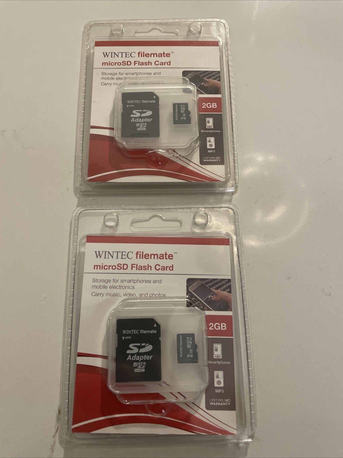 2-Pack Wintec FileMate 2GB microSD Cards w SD Adapters Legacy Repair
