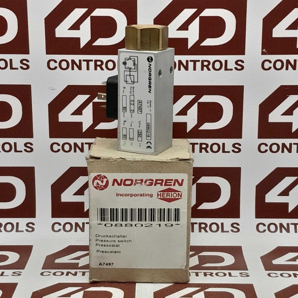 0880219 | Norgren | Pressure Switch 0.2 - 2 Bar 80 Bar Max, Opened