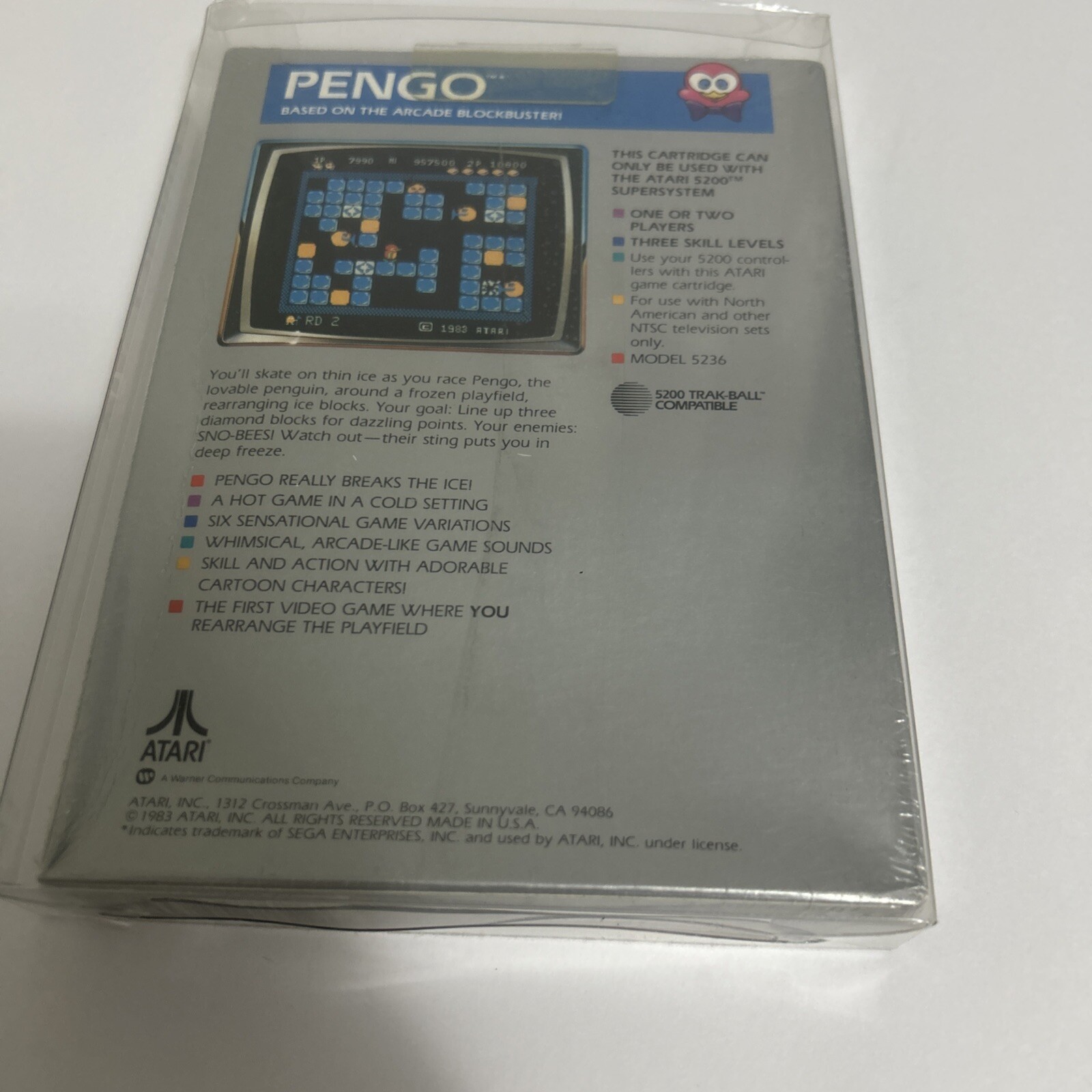 Pengo video Game Atari 1983 SEALED With Case
