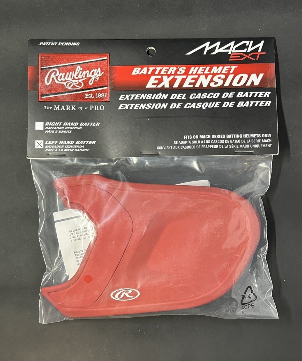 Rawlings Baseball Batter’s Helmet Extension Mach EXT Red Left
