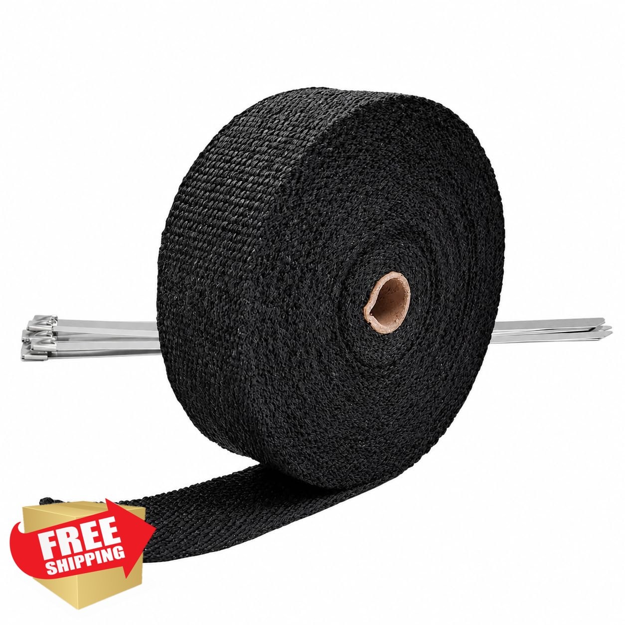 Ucreative Black Header Wrap 2"x50' w/ 10 Ties 1-Pack