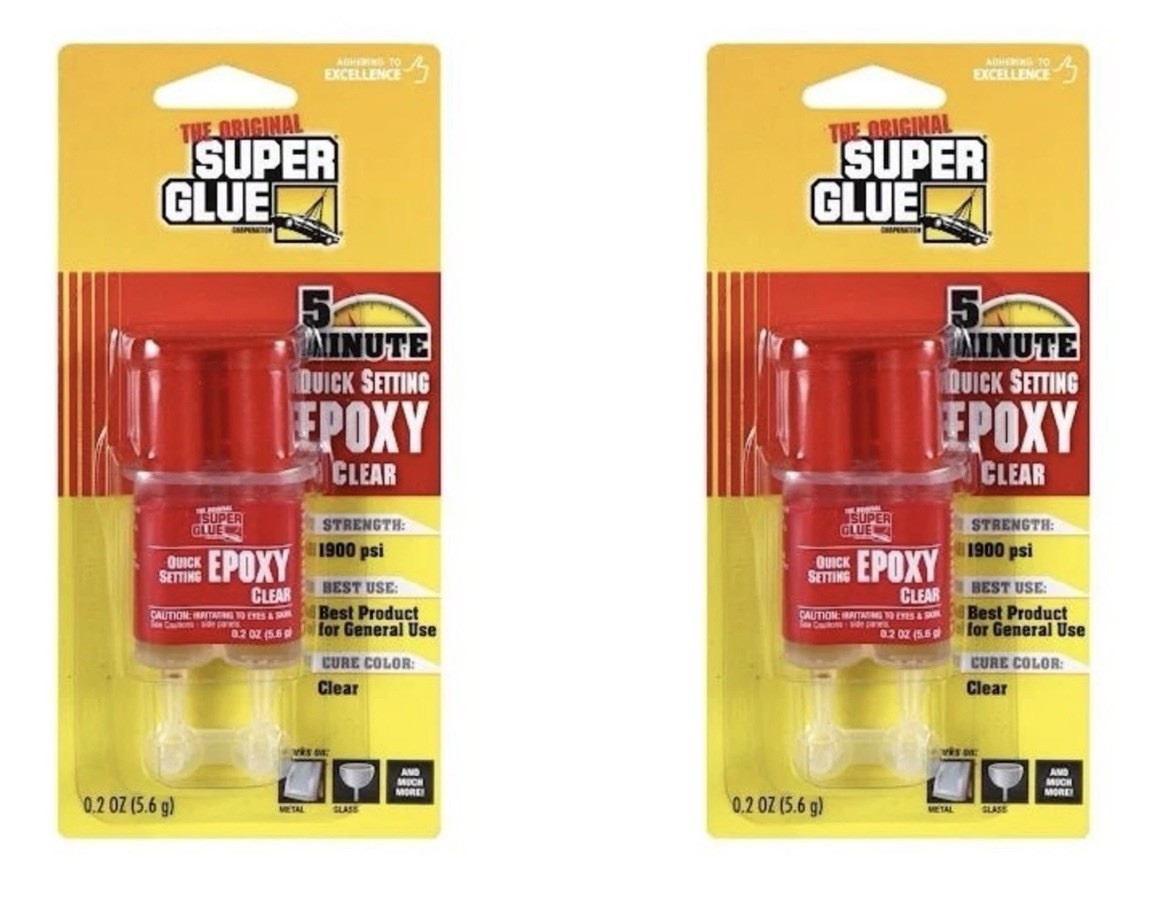 THE ORIGINAL SUPER GLUE 5 Min Setting CLEAR EPOXY 1900 PSI / US SELLER  1 Count