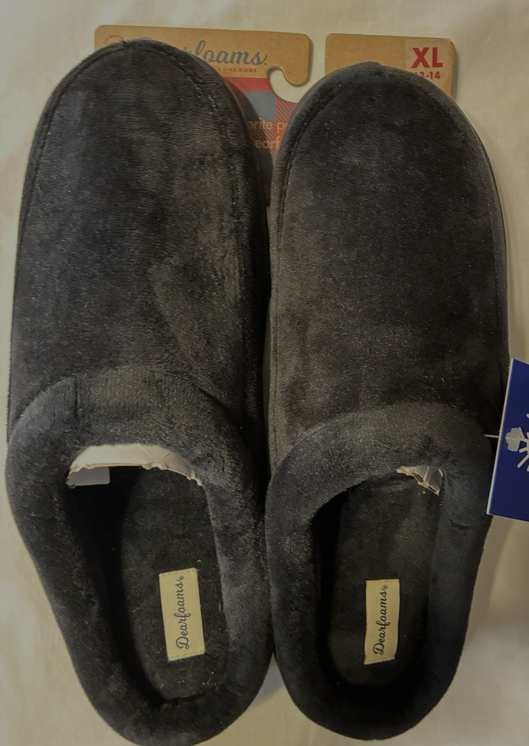 NWT Dearfoams Men's Black XL (13-14) US Indoor/Outdoor Memory Foam Clog Slippers