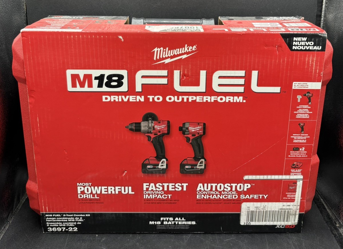 MILWAUKEE 3697-22 M18 FUEL 18V 2-TOOL COMBO KIT (HAMMER DRILL & IMPA (MVP039825)