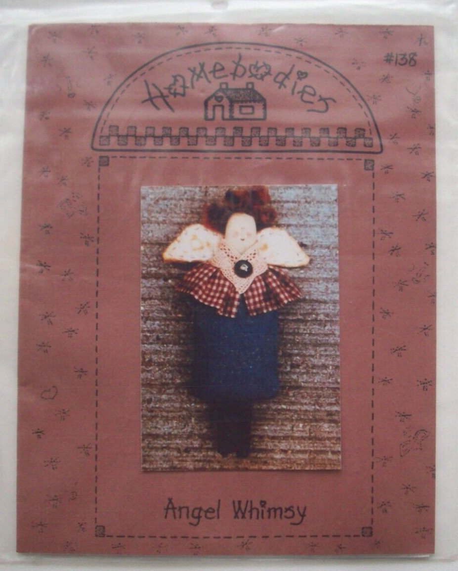 8" Angel whimsy primitive soft sculpture craft pattern Homebodies *C