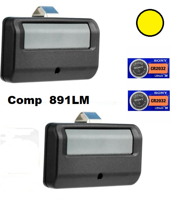 2 For Chamberlain Liftmaster Craftsman Garage Door Opener Remote 891LM Learn