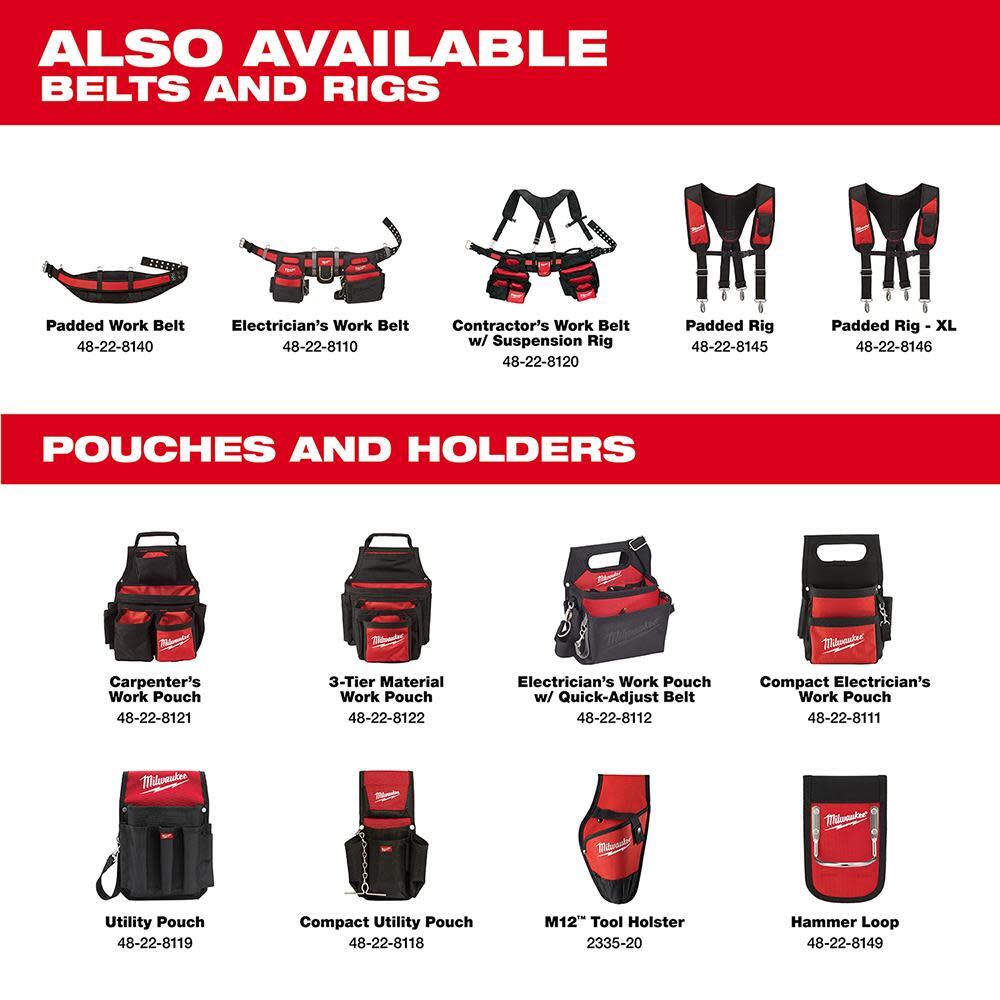 Milwaukee Contractor Work Belt With Suspension Rig