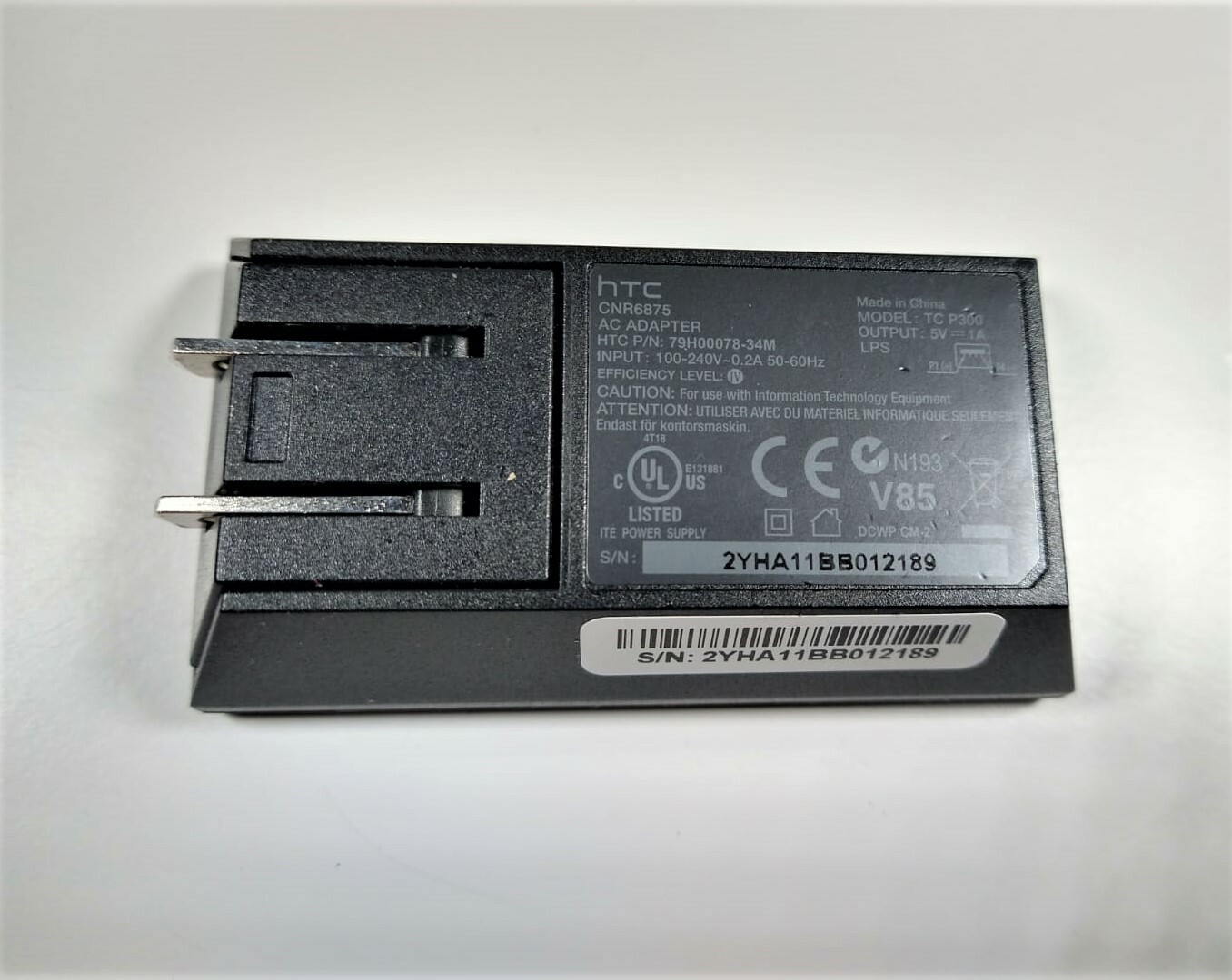 HTC CNR6875 Universal USB Wall Travel AC Charger Adapter Head Original