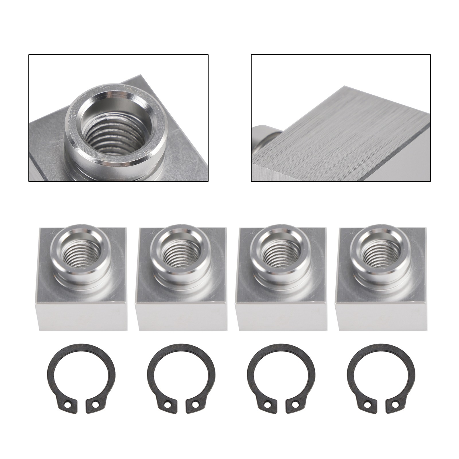 4X Set Snowmobile Trailer Insert Nut & Snap Ring 04414 03400 For Triton Xt & Lt
