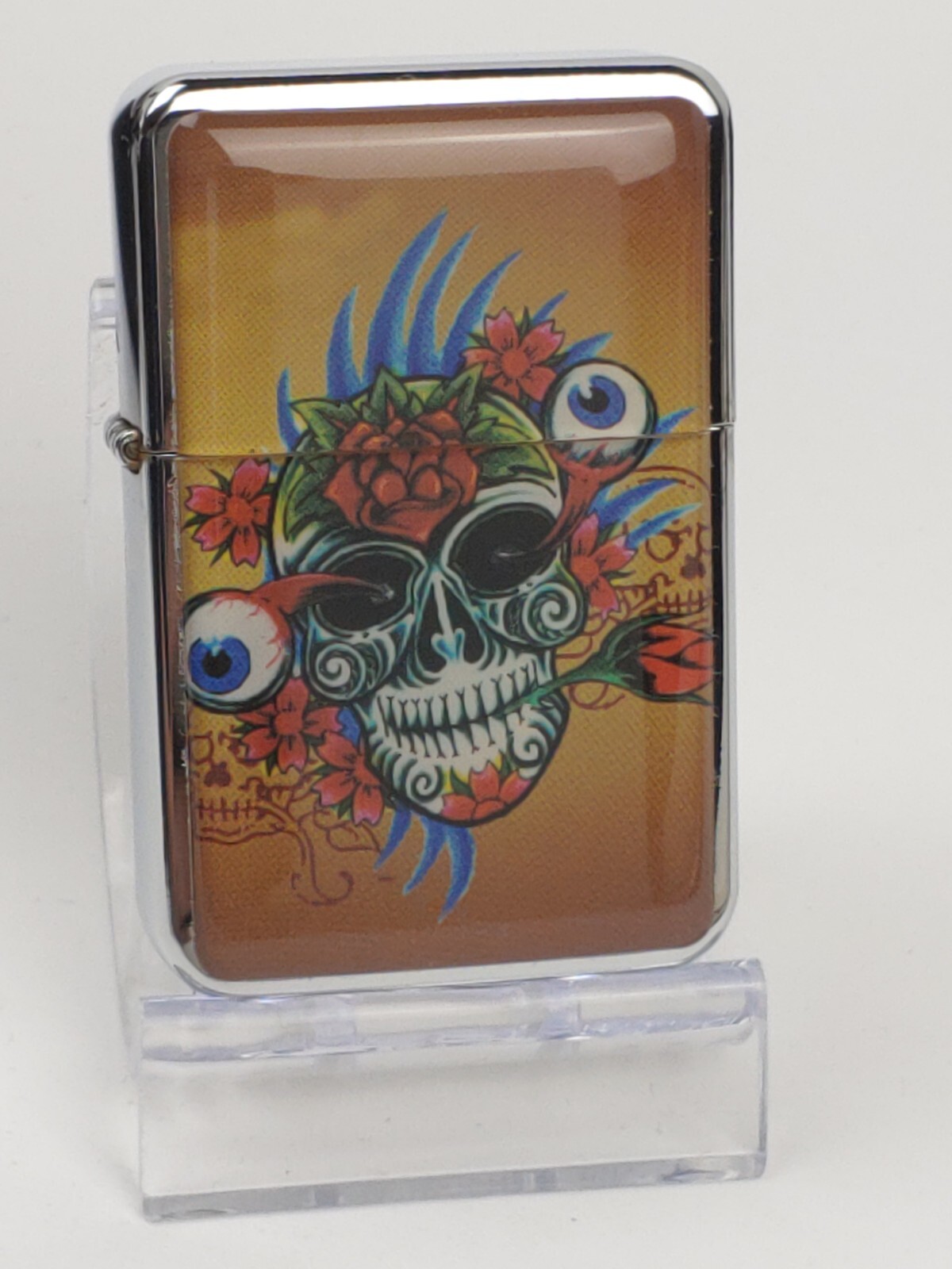 STAR-1 Stainless Steel Windproof Lighter - SKULL w/ EYES #L192 NEW in Gift Box!