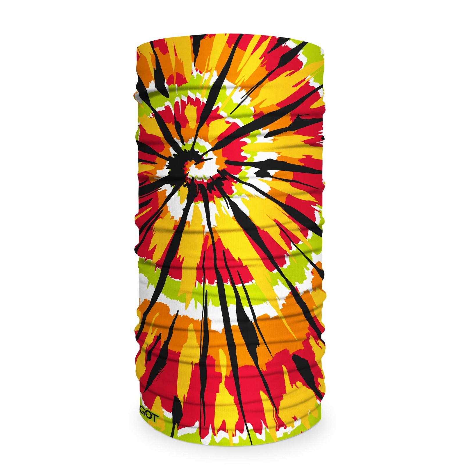 GOT Sports Tube Bandana - Neck Gaiter One Size, Psychedelic Red-green Tie-dye