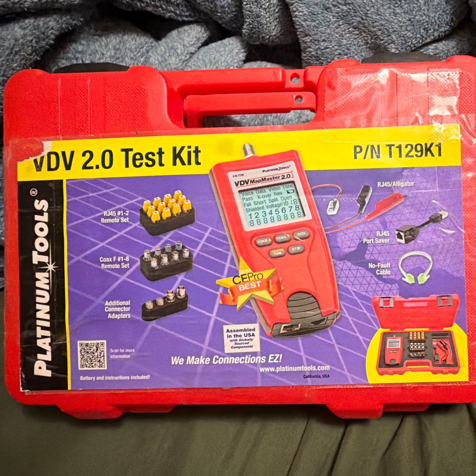 Platinum Tools VDV MapMaster 2.0 Cable Tester Kit T129K1 RJ45 RJ11 Coax