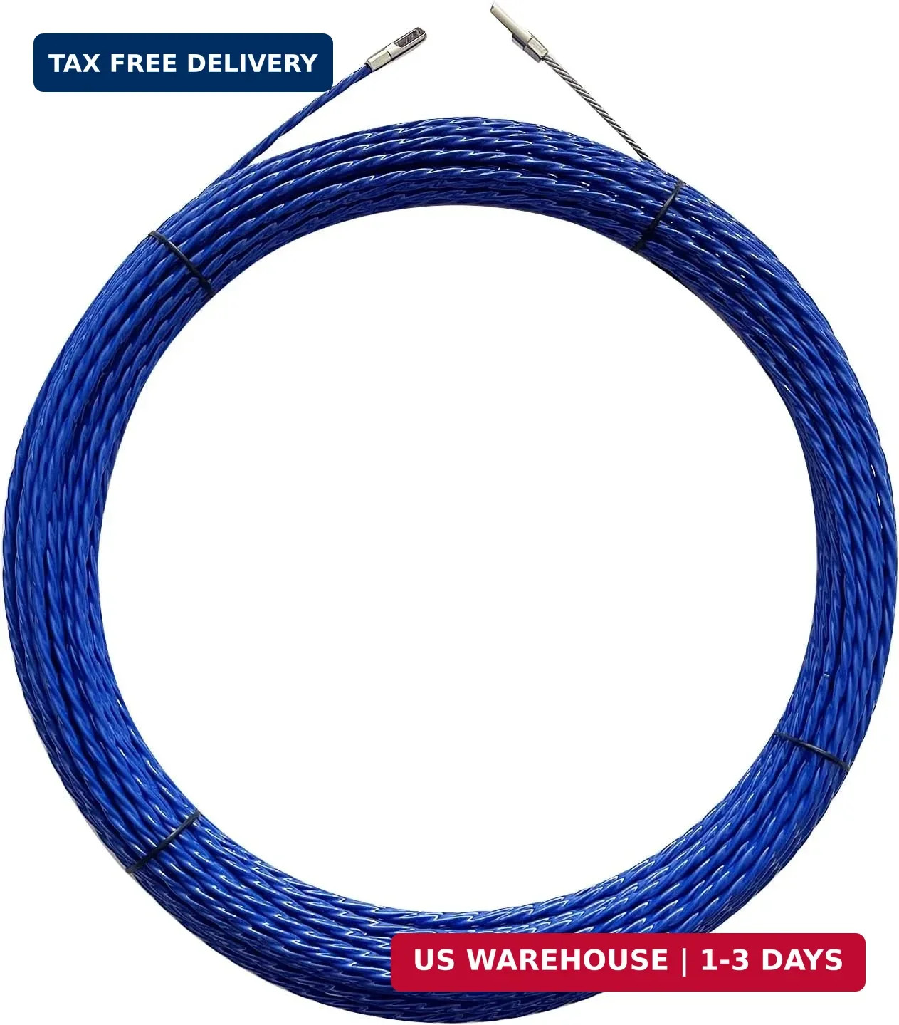 30M Wire Puller Cable Pulling Rod Fish Cable Fastener Wire Puller Blue