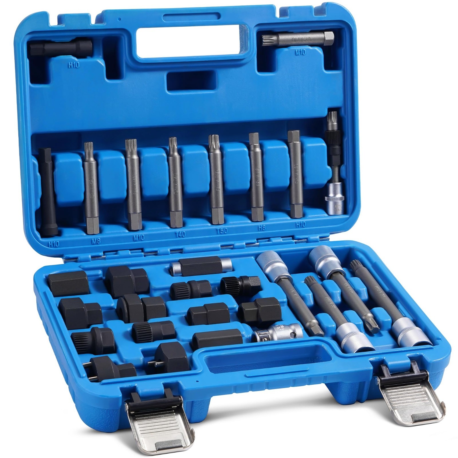 30PCS Alternator Pulley Removal Tool Kit, Decoupler & Freewheel Socket Set, Fits