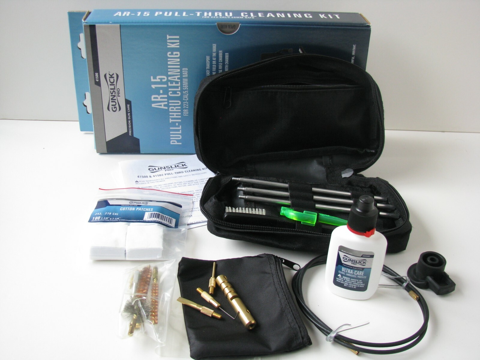 Gunslick Pro 41500 Rifle Pull-Thru Cleaning Kit Supplies for 223 Cal 5.56mm NATO