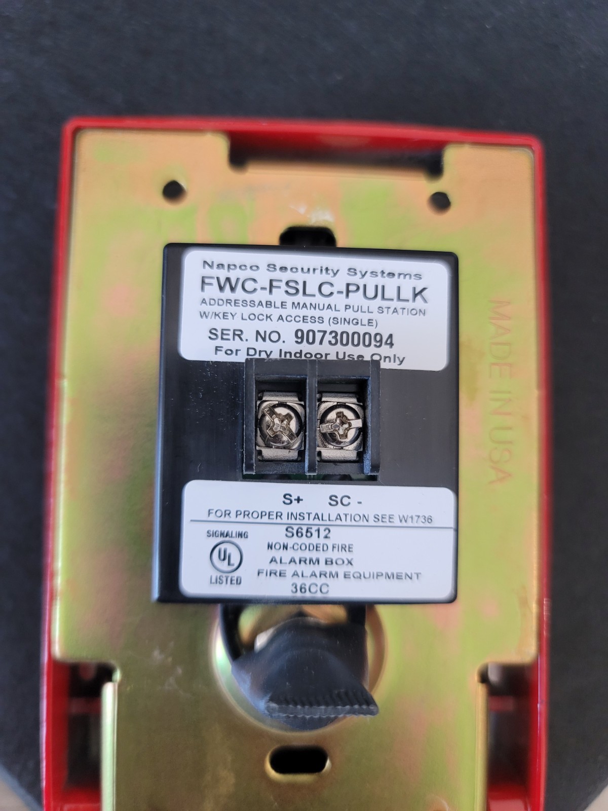 NEW-FIREWOLF by NAPCO FWC-FSLC-PULLK WITH KEY