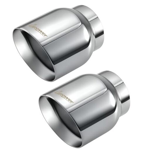 Exhaust Tip 3" Inlet Dual Wall 4" Outlet 5" Long Polished Stainless Steel